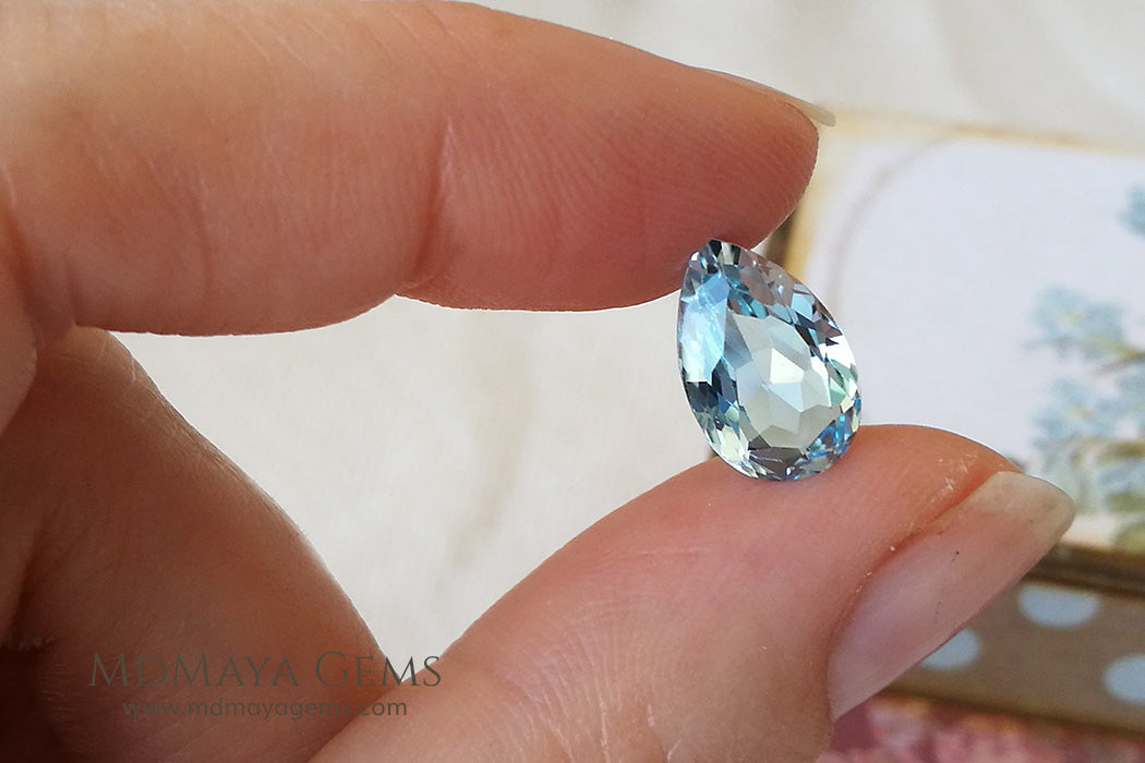 Loose Blue Topaz Pear Cut Topaz 4.23 ct