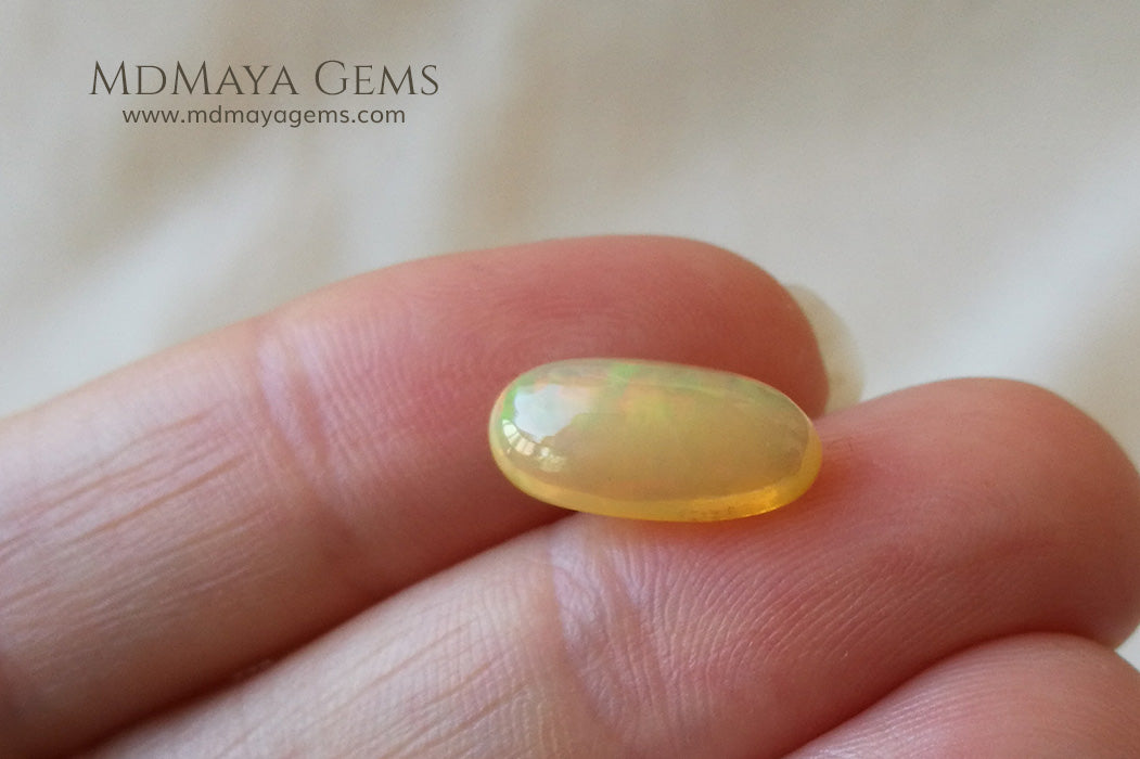 Natural Solid White Opal Cabochon Oval Cut 2.60 ct