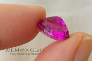 Neon Pink Rubellite Tourmaline from Mozambique Oval Cut 4.14 ct under daylight