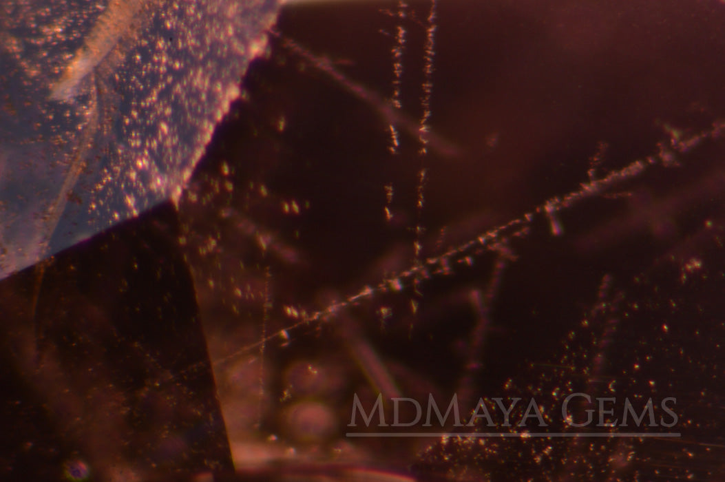 Inclusions in Beautiful Violetish Blue Spinel Octagon Cut 1.43 ct