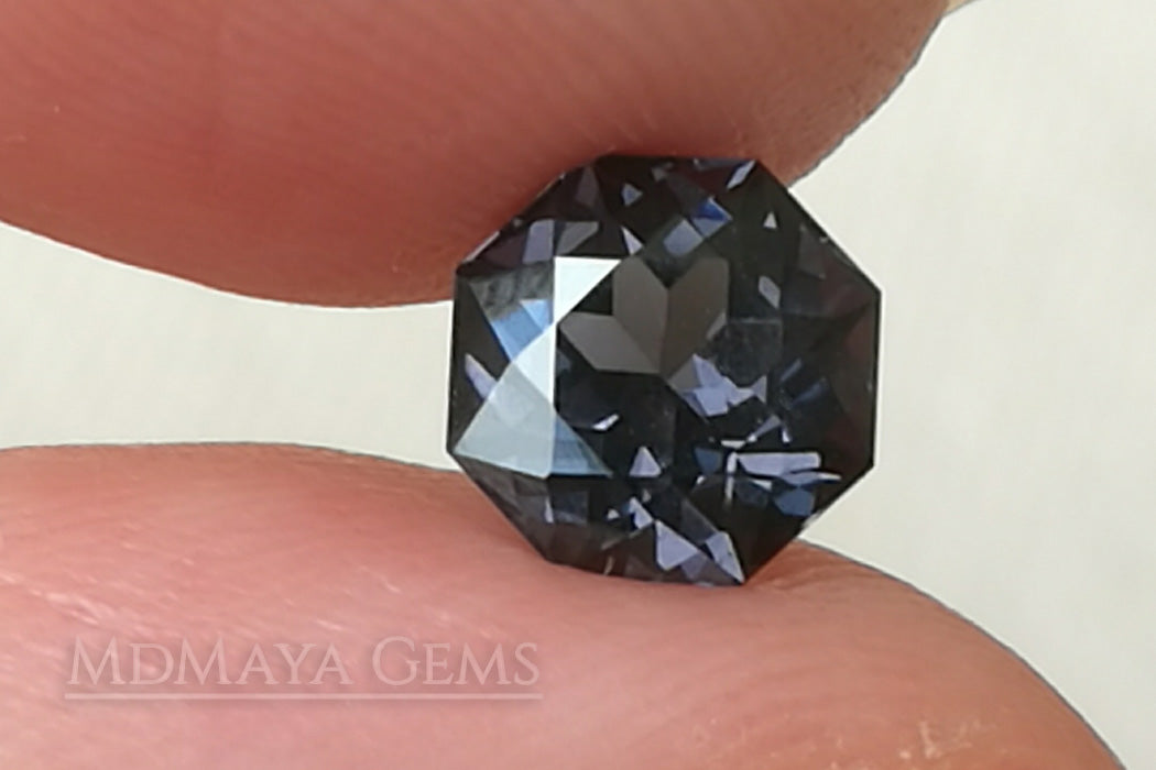 Beautiful Violetish Blue Spinel. Octagon Cut. 1.43 ct