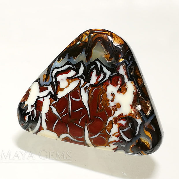 Australian Boulder Opal Cabochon Cut 10.38 ct Natural Matrix Unheated Opal Beautiful Pattern