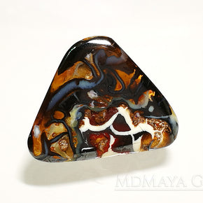 Australian Boulder Opal Cabochon Cut 10.38 ct Natural Matrix Unheated Opal Beautiful Pattern