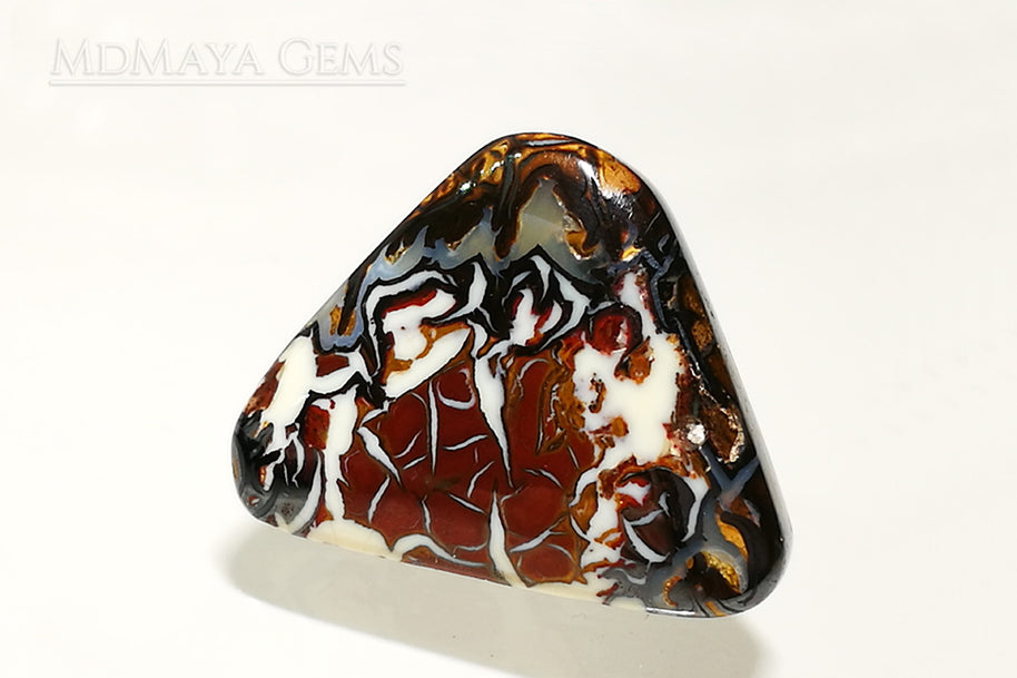 Australian Boulder Opal Cabochon Cut 10.38 ct Natural Matrix Unheated Opal Beautiful Pattern