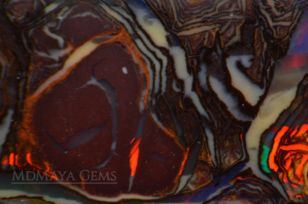 Australian Solid Yowah Boulder Opal 5.26ct under microscope