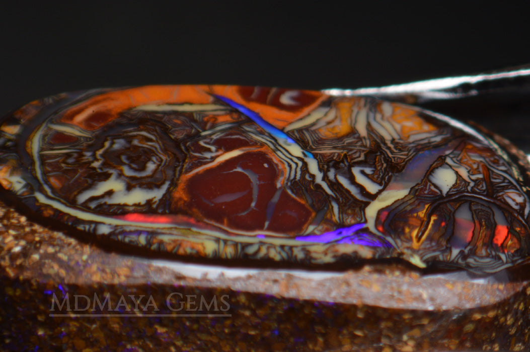 Australian Solid Yowah Boulder Opal 5.26ct under microscope