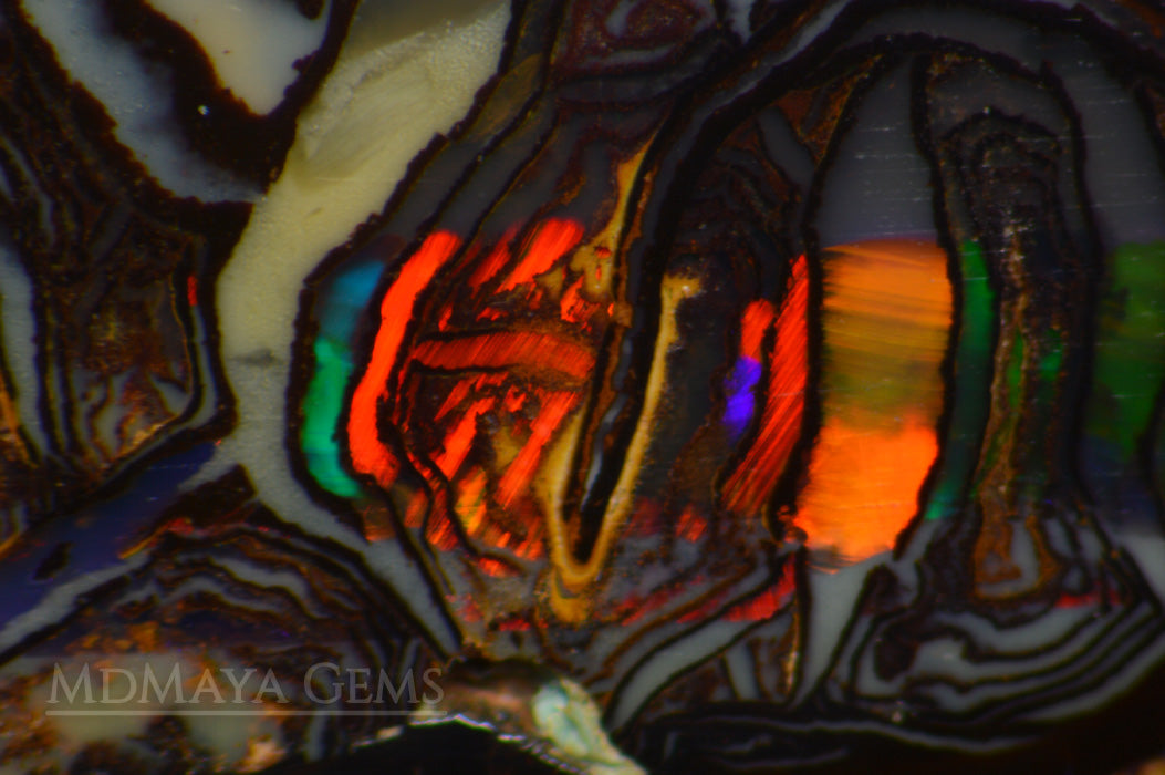 Australian Solid Yowah Boulder Opal 5.26ct under microscope
