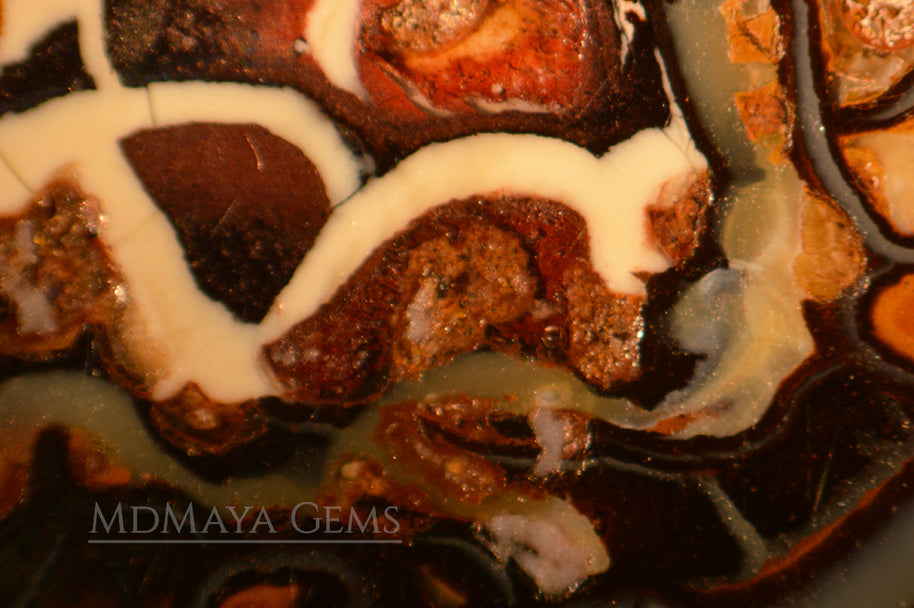 Australian Boulder Opal Cabochon Cut 10.38 ct Natural Matrix Unheated Opal Beautiful Pattern