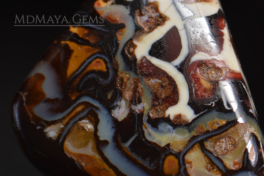 Australian Boulder Opal Cabochon Cut 10.38 ct Natural Matrix Unheated Opal Beautiful Pattern