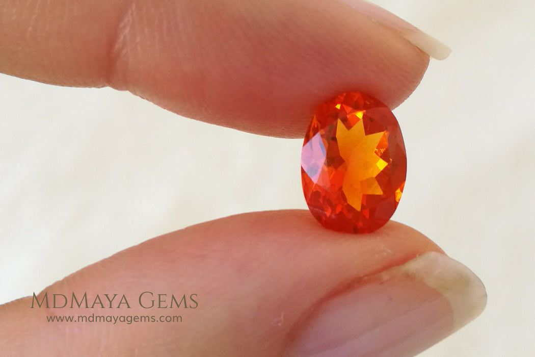 Charismatic Mexican Fire Opal. Oval cut. 2.04 ct.