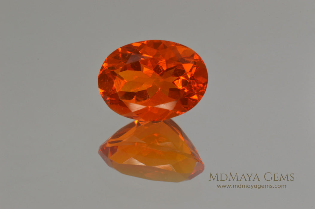 Charismatic Mexican Fire Opal. Oval cut. 2.04 ct.