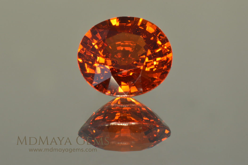 Gorgeous Orange  Spessartite Garnet Oval Cut 4.23 ct