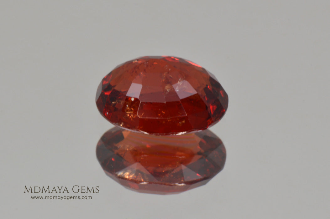 Rich orangy Red Burmese Spinel Oval cut 3.40 ct