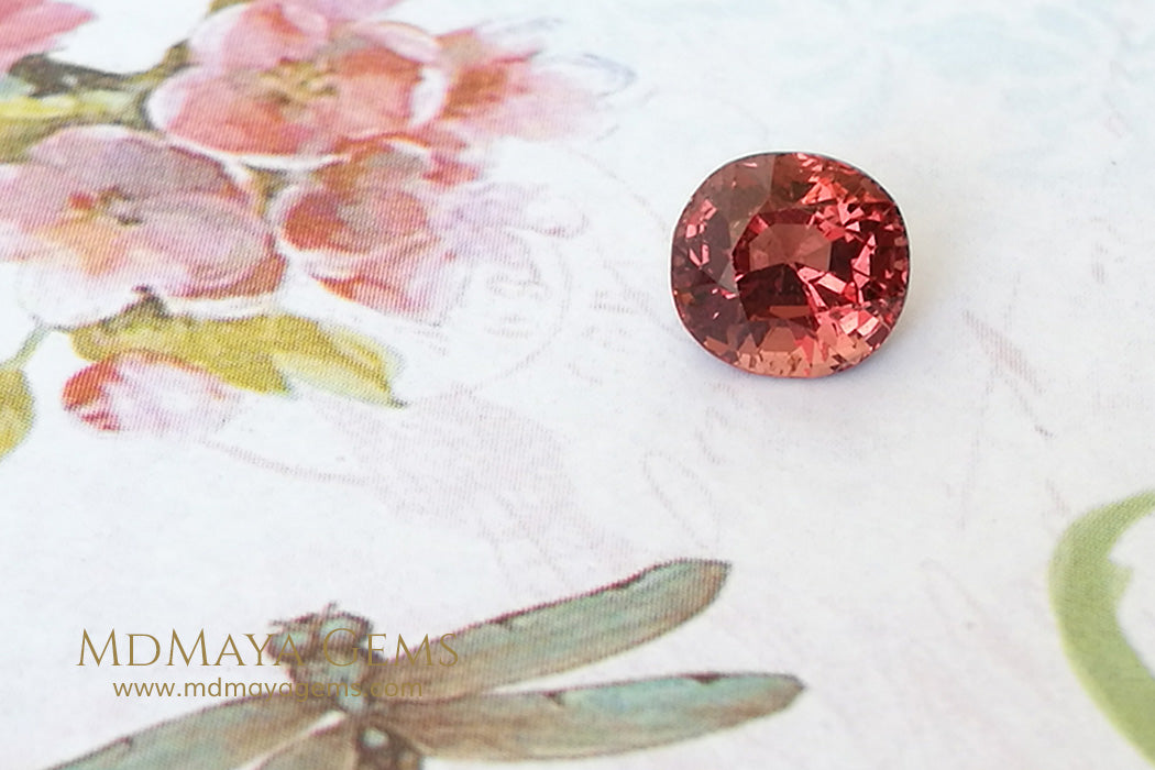 Magnificent Rich Orange Red Spinel Cushion Cut 1.22 ct