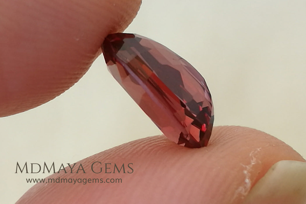 2.37 ct Cushion Red-Orange Spinel – Unheated Mogok Gemstone