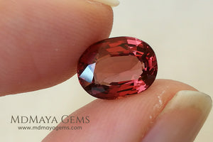 Unheated Orange Red Spinel from Mogok Cushion Cut 2.37 ct