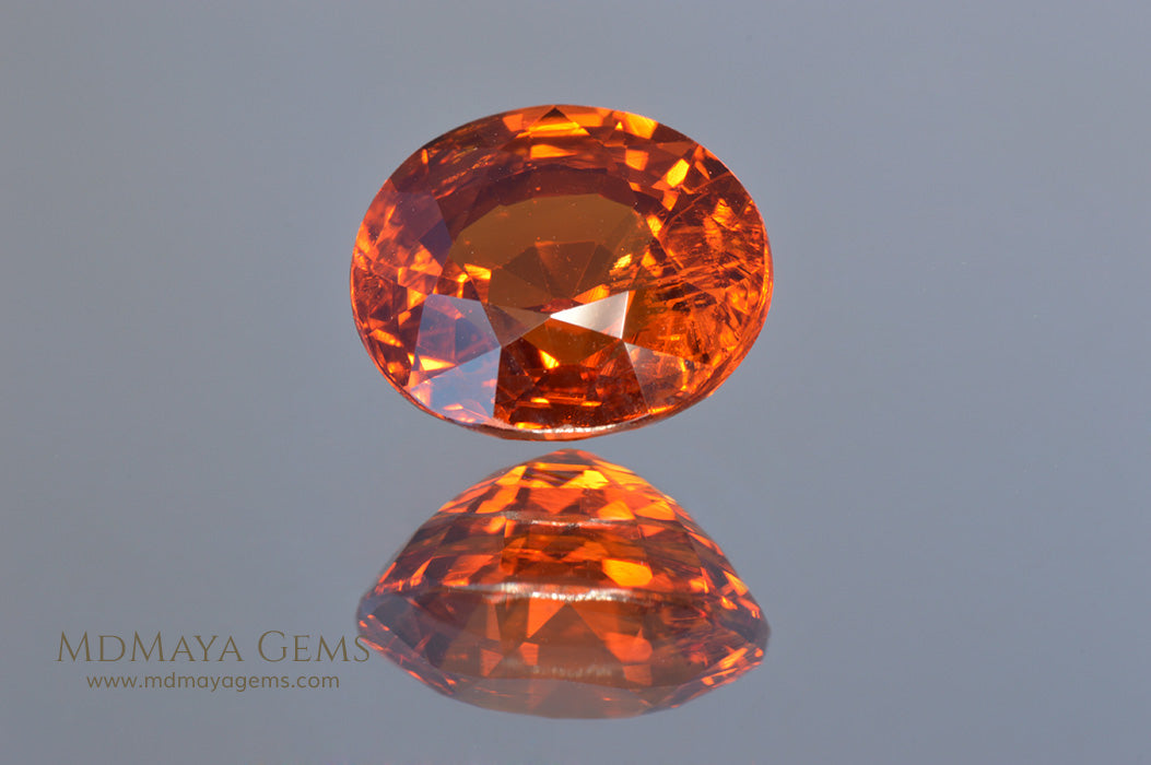 Brilliant Orange Spessartite Garnet Oval cut 5.26 ct