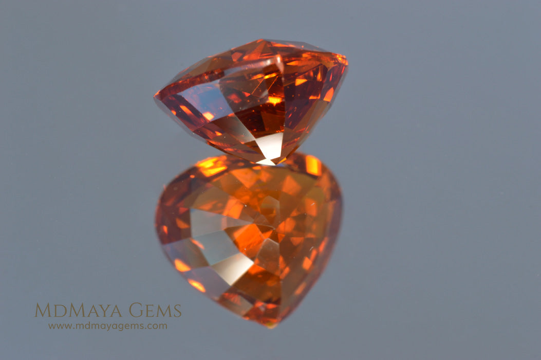 Vivid Orange Mandarin Spessartite Garnet Pear cut 4.26 ct