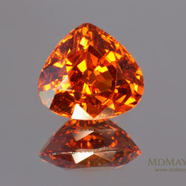 Vivid Orange Mandarin Spessartite Garnet Pear cut 4.26 ct