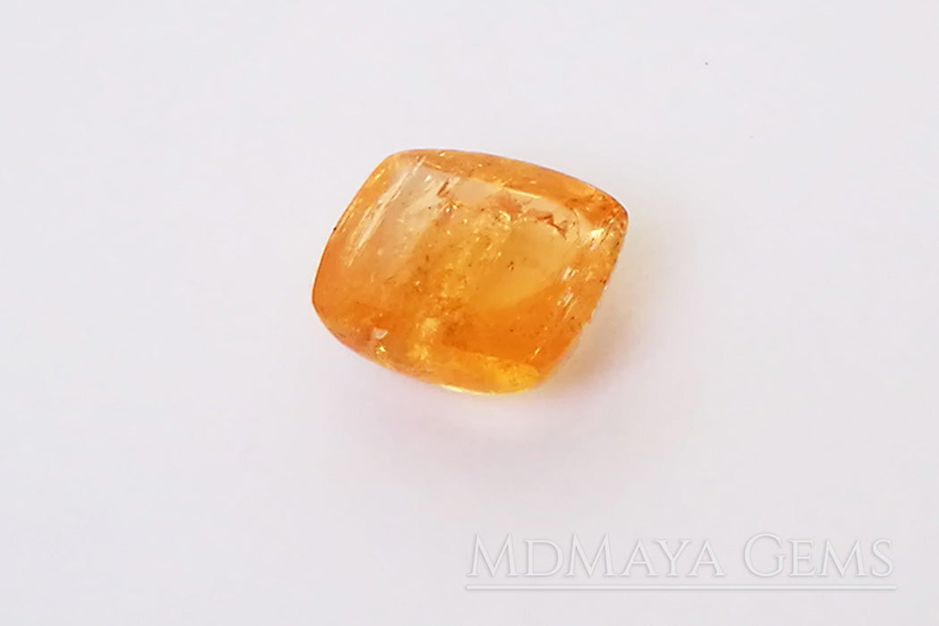 Precious Golden Orange Imperial Topaz 3.63 carat Square Cabochon Cut ideal for jewelry