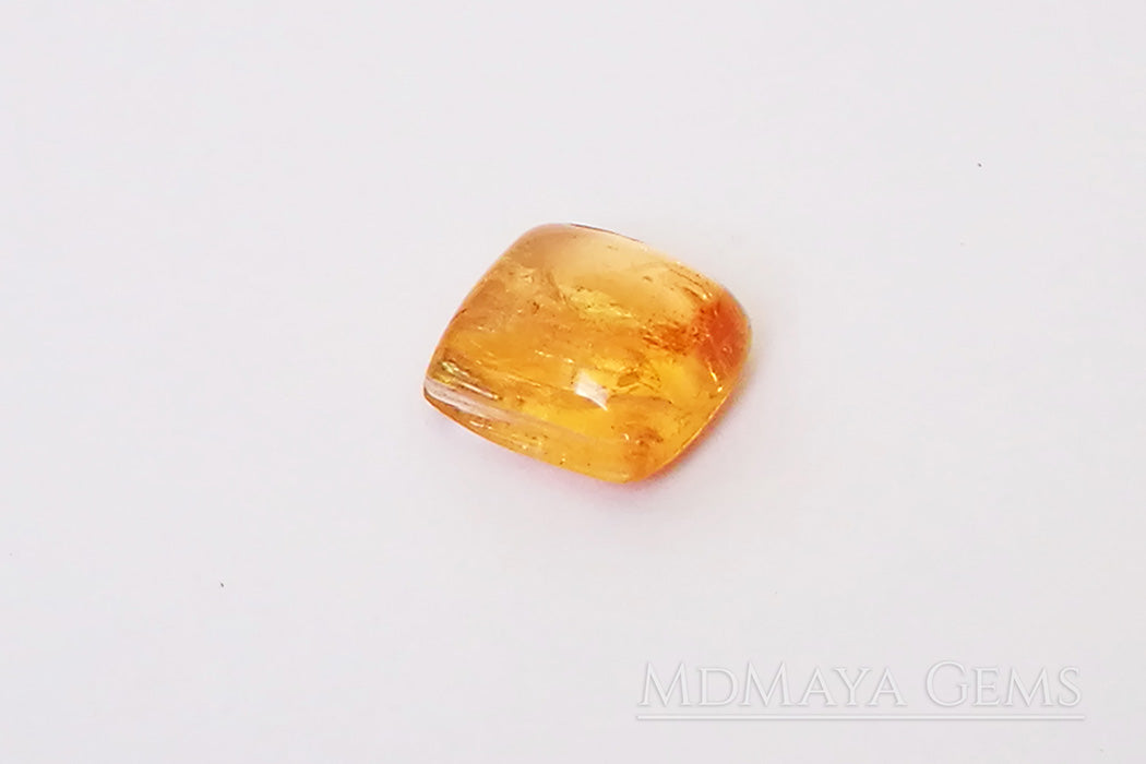 Precious Golden Orange Imperial Topaz 3.63 carat Square Cabochon Cut ideal for jewelry