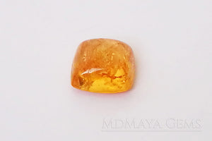 Precious Golden Orange Imperial Topaz 3.63 carat Square Cabochon Cut ideal for jewelry