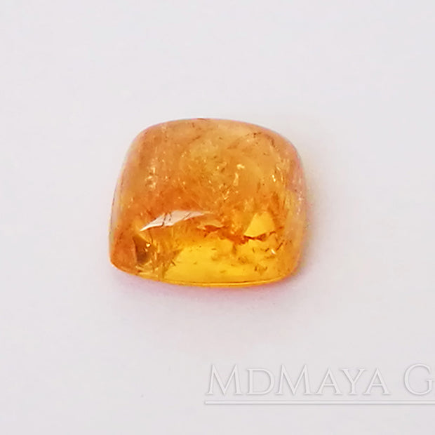 Precious Golden Orange Imperial Topaz 3.63 carat Square Cabochon Cut ideal for jewelry