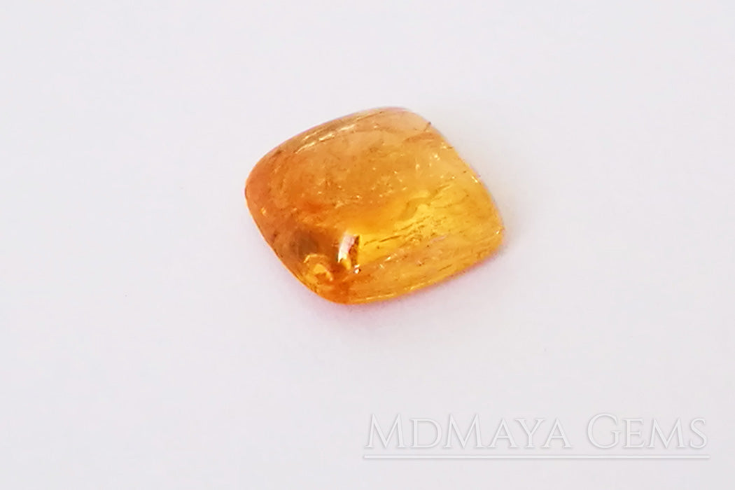 Precious Golden Orange Imperial Topaz 3.63 carat Square Cabochon Cut ideal for jewelry