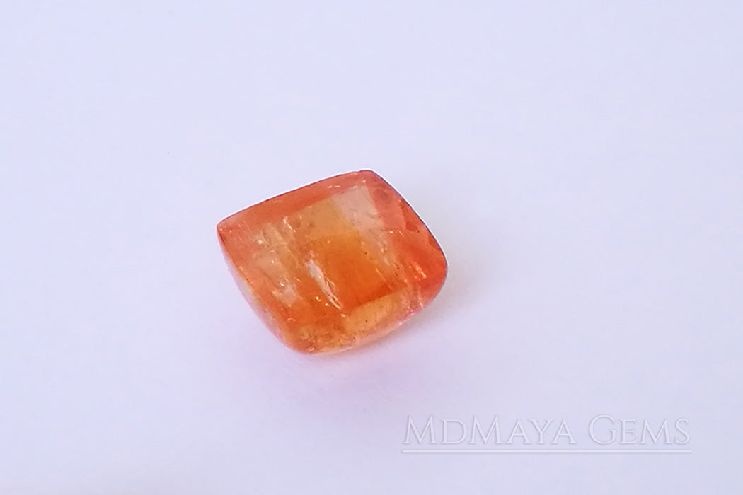 Natural Orange Imperial Topaz Gemstone Square Cabochon. 4.61 carat perfect for jewelry