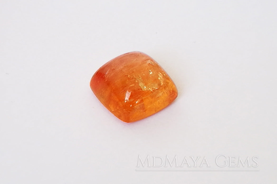 Natural Orange Imperial Topaz Gemstone Square Cabochon. 4.61 carat perfect for jewelry