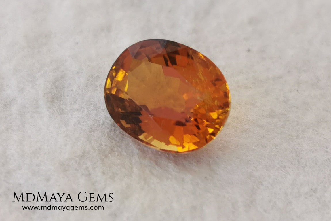  Orange Tourmaline from Tanzania. 1.02 ct. Oval cut. Rare gemstone with a beautiful honey color. It will look perfect in any piece of jewelry. 