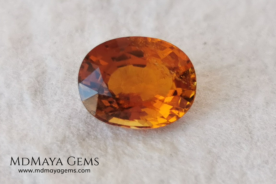  Orange Tourmaline from Tanzania. 1.02 ct. Oval cut. Rare gemstone with a beautiful honey color. It will look perfect in any piece of jewelry. 