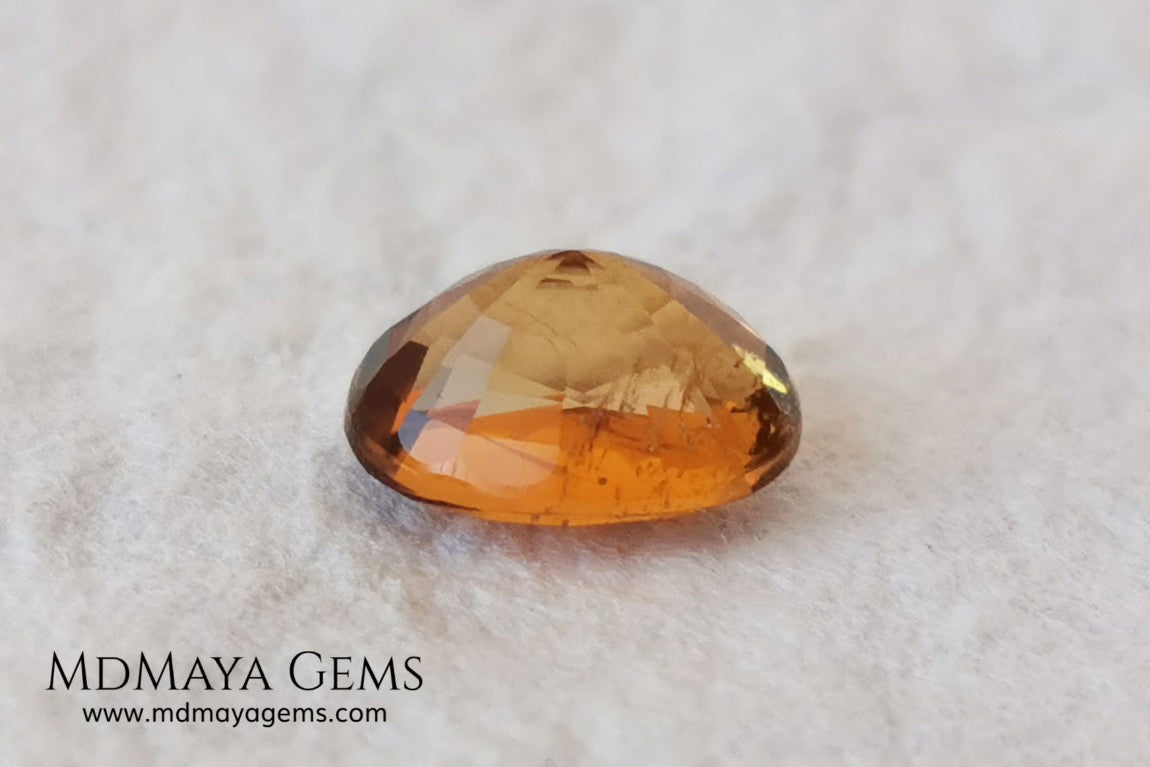  Orange Tourmaline from Tanzania. 1.02 ct. Oval cut. Rare gemstone with a beautiful honey color. It will look perfect in any piece of jewelry. 