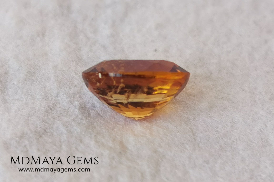  Orange Tourmaline from Tanzania. 1.02 ct. Oval cut. Rare gemstone with a beautiful honey color. It will look perfect in any piece of jewelry. 