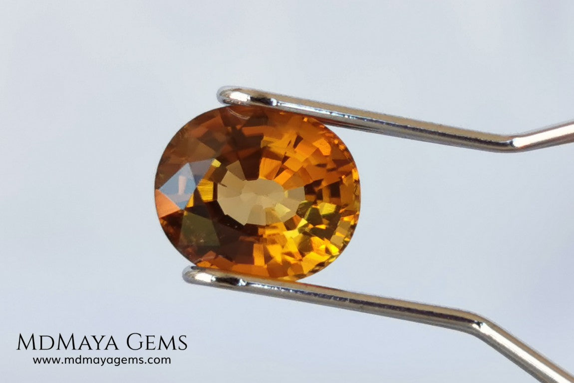 Natural Orange Tourmaline from Tanzania. 1.25 ct. Oval cut. This gem shows a beautiful pleochroism, it will be amazing in a ring. A beautiful natural gemstone without any treatment within affordable for all.