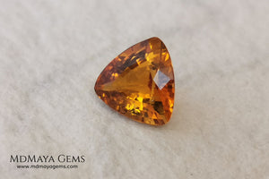 Natural Orange Tourmaline from Tanzania. 1.35 ct. Trillion cut. Rare gemstone with a beautiful honey color. It will look perfect in any piece of jewelry. 