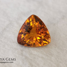 Natural Orange Tourmaline from Tanzania. 1.35 ct. Trillion cut. Rare gemstone with a beautiful honey color. It will look perfect in any piece of jewelry. 