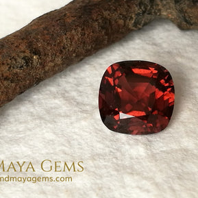 Reddish Orange Tourmaline for sale 1.77 ct cushion cut 7*7 mm MdMaya Gems
