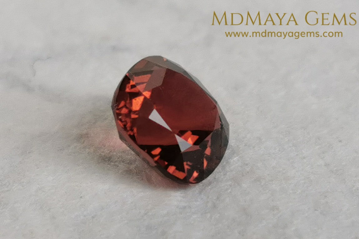 Reddish Orange Tourmaline for sale 1.77 ct cushion cut 7*7 mm MdMaya Gems