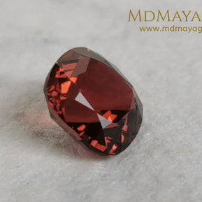 Reddish Orange Tourmaline for sale 1.77 ct cushion cut 7*7 mm MdMaya Gems