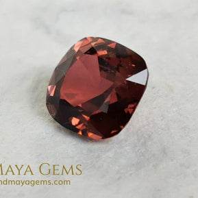 Reddish Orange Tourmaline for sale 1.77 ct cushion cut 7*7 mm MdMaya Gems