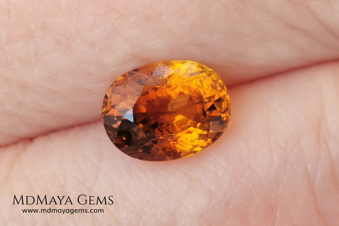  Orange Tourmaline from Tanzania. 2.06ct. Oval cut. There are not many orange gems, although it is the favorite color of many people and these look impressive mounted in jewelry. A natural and untreated precious stone at an affordable price.