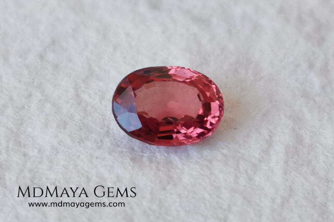 Unheated Burmese Orangey Red Spinel. Oval Cut, 1.22 ct. This precious stone shows a beautiful color, it will look amazing in your custom jewelry.