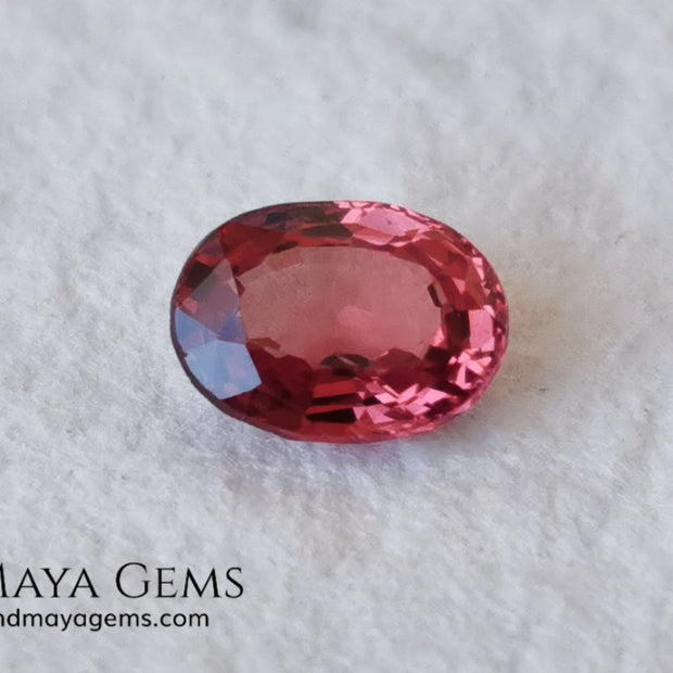 Unheated Burmese Orangey Red Spinel. Oval Cut, 1.22 ct. This precious stone shows a beautiful color, it will look amazing in your custom jewelry.