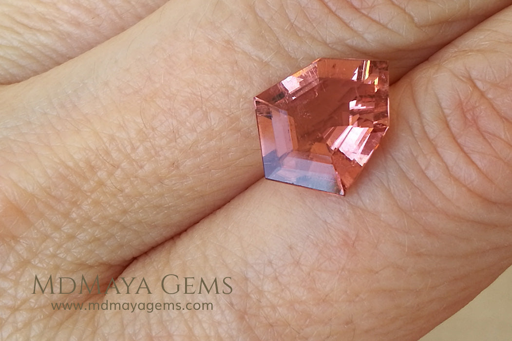 Orangy Red Tourmaline Fancy Cut 3.80 ct