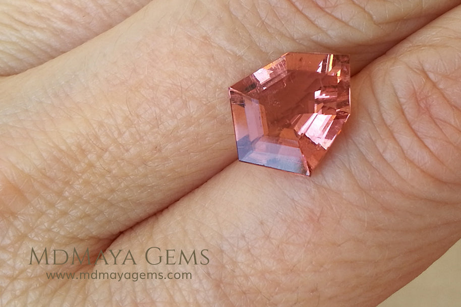 Orangy Red Tourmaline Fancy Cut 3.80 ct