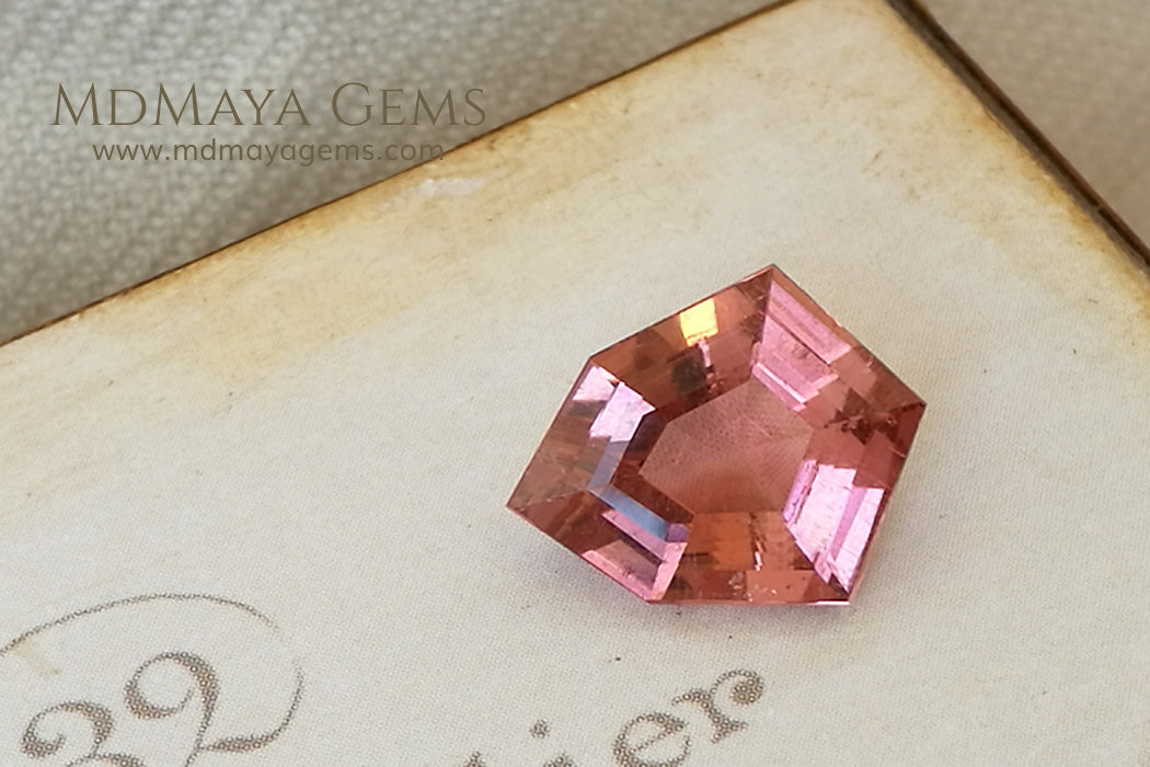 Orangy Red Tourmaline Fancy Cut 3.80 ct