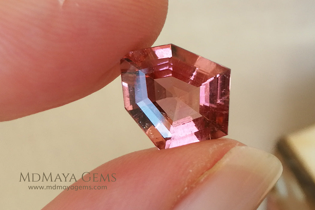 Orangy Red Tourmaline Fancy Cut 3.80 ct