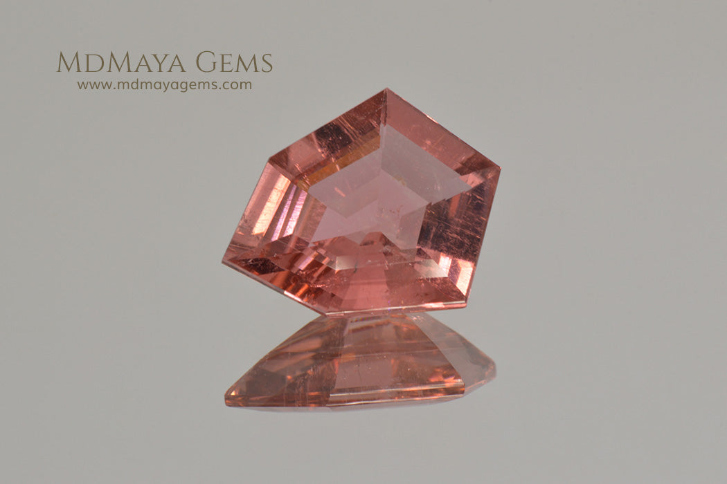 Orangy Red Tourmaline Fancy Cut 3.80 ct