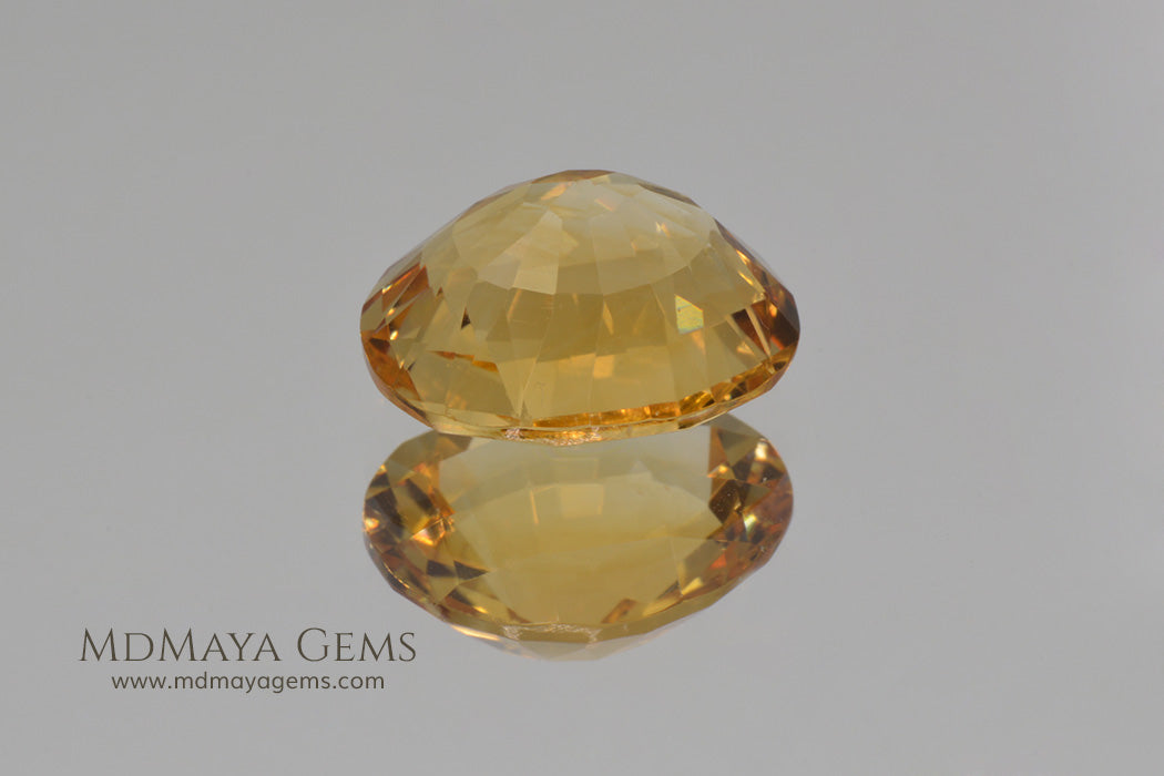 Magnificent Golden Yellow Citrine Checkerboard Oval Cut 6.82 ct